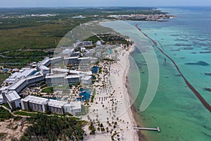Aerial Landscape view of coastline along \