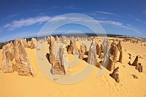 Aerial landscape view of the Pinnacle desert limestone formations