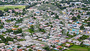 aerial landscape view of a residential developments area in the parish of Christ Church located in the south part of Bridgetown