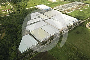 Aerial of a large industrial warehouse and factory compound at Sto. Tomas, Batangas, Philippines