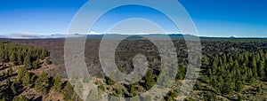 Aerial of Lava Flow panorama near Bend, Oregon photo