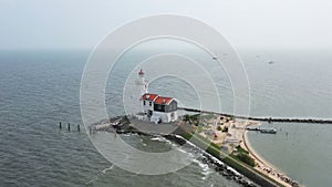 Aerial from lighthouse at Marken in the Netherlands