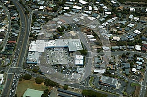 Aerial of Likelike Highway, Kam Shopping Center, surrounding Neighborhood