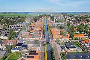 Aerial from the little village Balk in Friesland the Netherlands