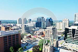 Aerial of the London, Ontario, Canada city center