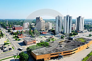 Aerial of the London, Ontario, Canada downtown