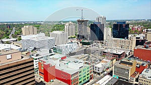 Aerial of London, Ontario, Canada on spring morning 4K