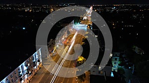 Aerial, Main street, Square, Night, Excerpt, Highway, Russia, Top