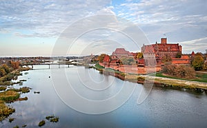 Aerial Malbork castle view