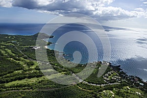 Aerial of Maui coastline.