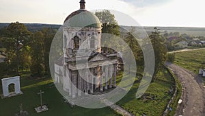 Aerial Medieval Churchk in Ukraine