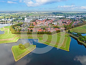 Aerial from the medieval city Heusden in the Netherlands