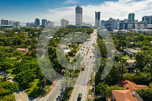 Aerial Miami Beach Alton Road 63rd Street