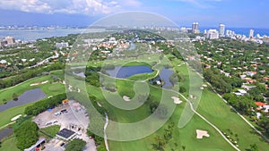 Aerial Miami Beach golf courses