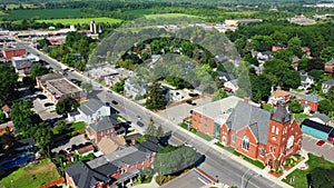 Aerial of Milton, Ontario, Canada on spring morning 4K
