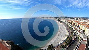 Aerial morning view of the famous Angel`s Bay with downtown