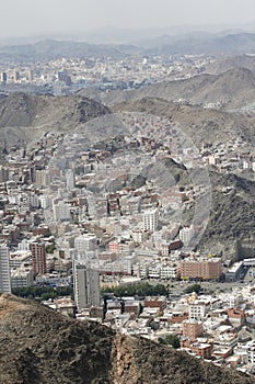 Aerial mountain view of mecca city Saudi Arabia