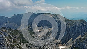 Aerial of mountains in park Durmitor, Montenegro