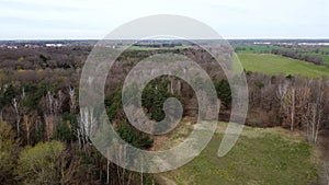 Aerial natural view of a forest extinction