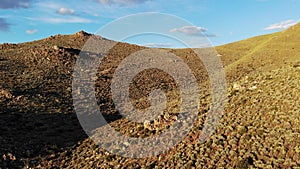 Aerial Nevada Desert at Sunset Golden Hour in Cold Springs and Granite Hill