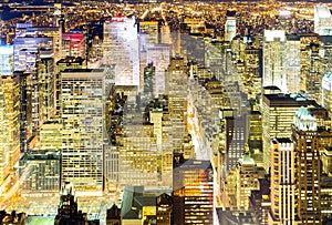 Aerial New York City night