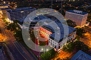 Aerial night photo Leon County Clerk of Courts and Comptroller