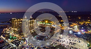 Aerial night view of Destin, Florida photo