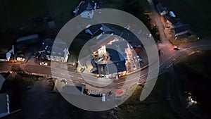 Aerial night view of Glencolumbkille in County Donegal, Republic of Irleand