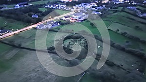 Aerial night view of Ringfort in Ardara in County Donegal - Ireland