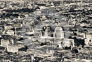 Aerial night view of St Paul, London