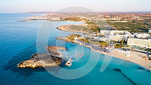 Aerial Nissi beach, Ayia Napa, Cyprus