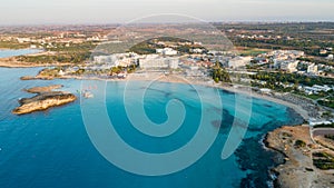 Aerial Nissi beach, Ayia Napa, Cyprus