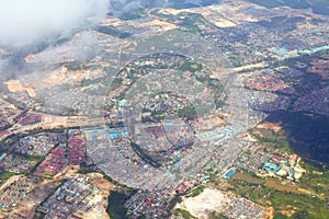 Aerial of non-urban city