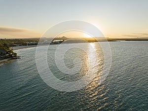 Aerial of Noosa Heads At Sunset