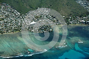 Aerial of Nui Peninsula, Nui Valley, Mountains, and Pacific Ocean