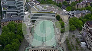 AERIAL: Opera House in Frankfurt am Main, Germany from Above