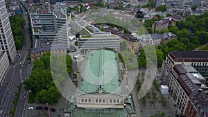 AERIAL: Opera House in Frankfurt am Main, Germany from Above