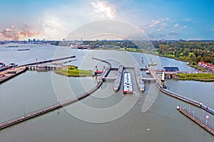 Aerial from the 'Oranje sluizen' in Amsterdam the Netherlands