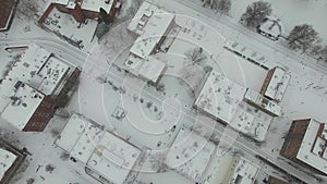 Aerial Oregon Portland Snow Storm