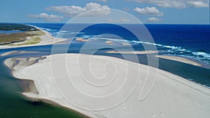 Aerial at Orleans, Cape Cod Showing Nauset Beach and the Site of the Outermost House