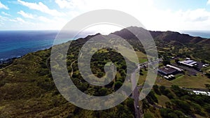 Aerial over Diamond Head in Honolulu, Hawaii