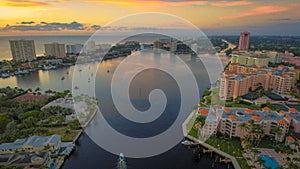 Aerial over Lake Boca in Boca Raton, Florida photo