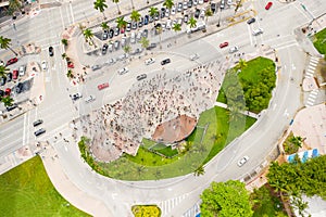 Aerial overhead shot Miami Protests George Floyds death police brutality