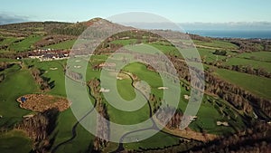 Aerial Pan from Dun Laoghaire Golf Club to Bray Head
