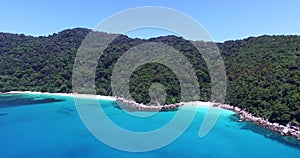 Aerial pan of Perhentian island