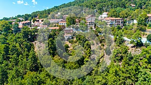 Aerial Pano Platres village, Limassol, Cyprus