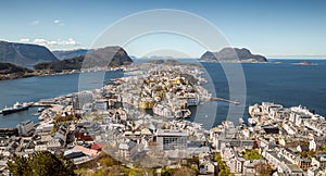 Aerial panorama of Alesund