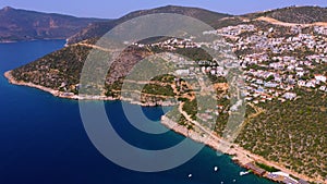 Aerial panorama of alpine resort town in Turkey, Europe.