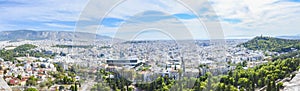 Aerial panorama of Athens, Greece photo