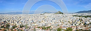 Aerial panorama of Athens, Greece photo